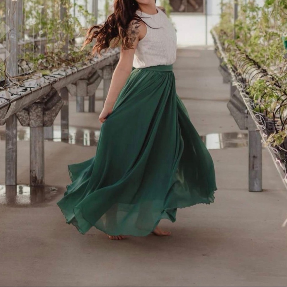 Chiffon high waist maxi skirt